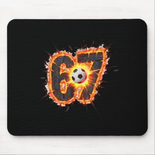 Funny 6 7 Six Seven 67 Soccer Meme Mouse Mat