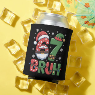 Funny 6 7 Six Seven Bruh Meme Christmas Santa Elf  Can Cooler