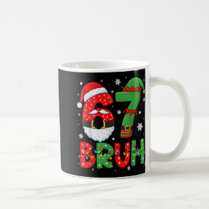 Funny 6 7 Six Seven Bruh Meme Christmas Santa Elf Coffee Mug