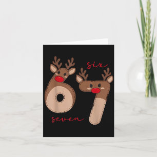 Funny 6 7 Six Seven Meme Christmas Reindeer Gen Al Card