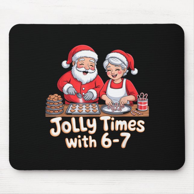 Funny 6 7 Six Seven Meme Christmas Santa Claus Wom Mouse Mat (Front)