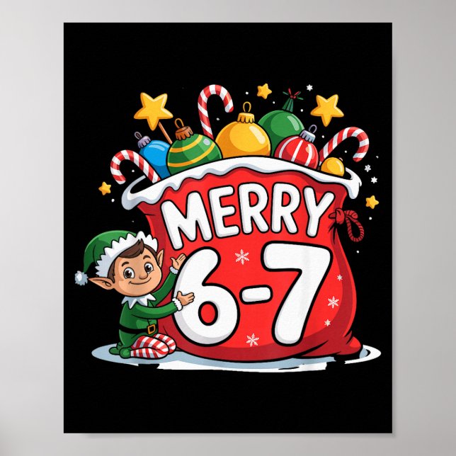 Funny 6 7 Six Seven Meme Christmas Women Men Kids  Poster (Front)