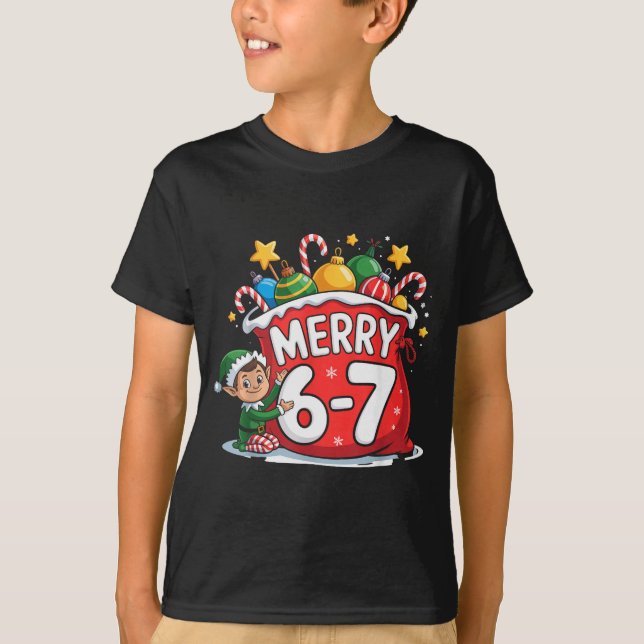 Funny 6 7 Six Seven Meme Christmas Women Men Kids  T-Shirt (Front)