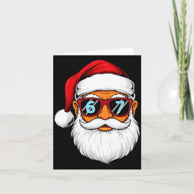 Funny 6 7 Six Seven Meme Santa Face Christmas Men  Card (Front)