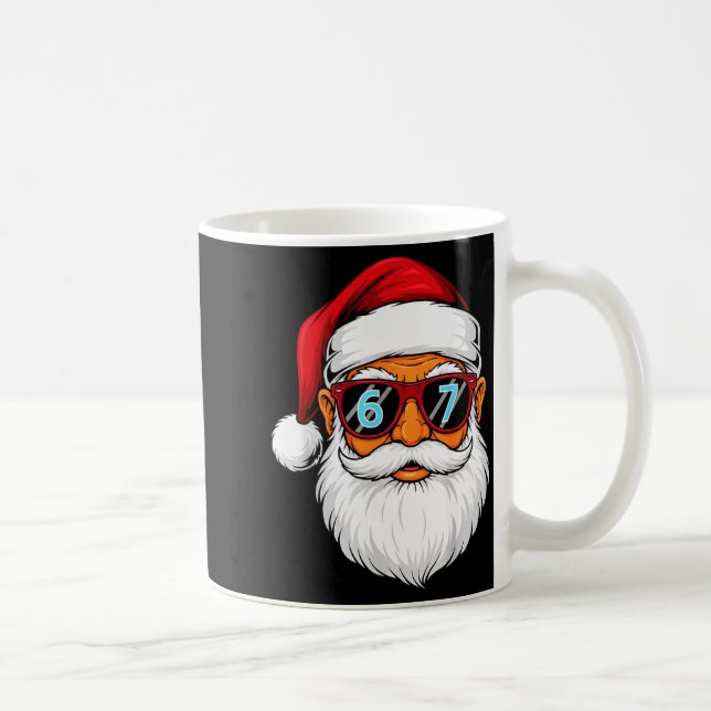 Funny 6 7 Six Seven Meme Santa Face Christmas Men  Coffee Mug (Right)
