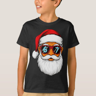 Funny 6 7 Six Seven Meme Santa Face Christmas Men T-Shirt