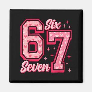 Funny 6 7 Six Seven Meme Saying Valentine Couple M Magnet