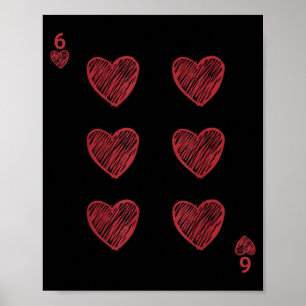 Funny 6 7 Valentine Love Heart Playing Card Couple Poster