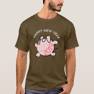 Funny 6 Cartoon Illustration Pig  Year 2019 Man T T-Shirt
