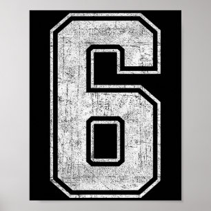 Funny 6 Number Six Graphic Group Halloween Birthda Poster