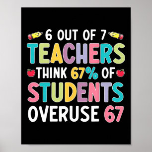 Funny 6 Out Of 7 Teacher Think 67% Of Students Ove Poster