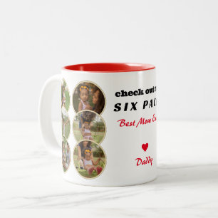 ♥ Funny 6 Pack Mum Bod Six Photos Best Mum Ever Two-Tone Coffee Mug