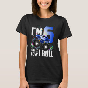 Funny 6th Birthday Kids I'm 6 Police Monster Truc T-Shirt