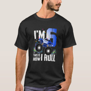 Funny 6th Birthday Kids I'm 6 Police Monster Truck T-Shirt