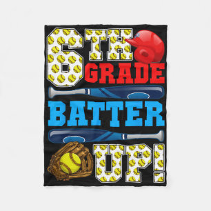 Funny 6th Grade Batter Up Softball First Day Of Sc Fleece Blanket