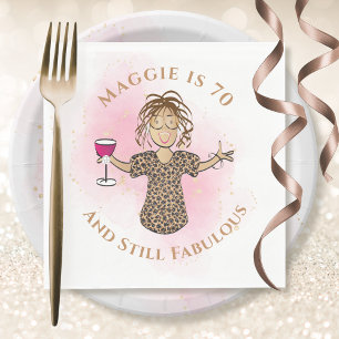 Funny 70 and Fabulous Ethnic Sassy 70th Birthday Napkin