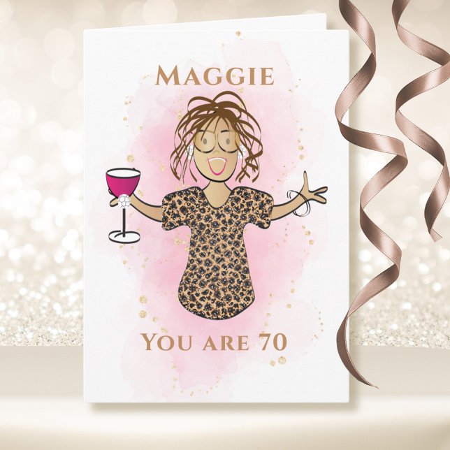 Funny 70 and Fabulous Sassy Cartoon 70th Birthday  Card (Creator Uploaded)