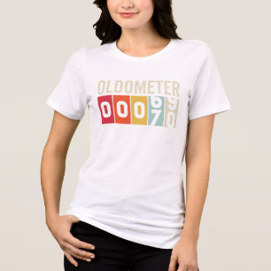 Funny 70 Years Old Oldometer Vintage 70Th Tri-Blend Shirt