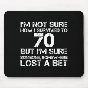 Funny 70th Birthday 70 Years Old Happy Bday Men Mouse Mat
