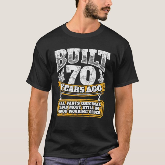 Funny 70th Birthday B Day Gift Saying Age 70 Year T-Shirt (Front)