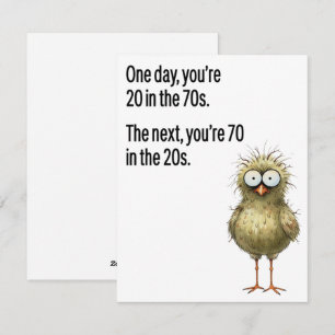 Funny 70th Birthday Card Dad Getting Old Bird