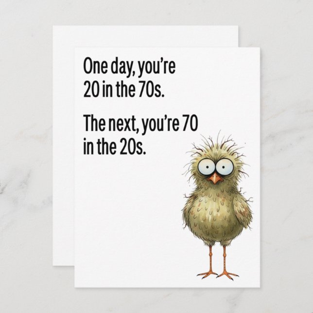 Funny 70th Birthday Card Dad Getting Old Bird (Front/Back)
