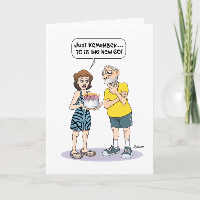 Funny 70th Birthday Card for Men (Front)