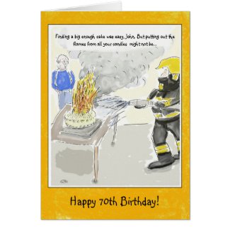Funny 70th Birthday Card For Men: Candles...