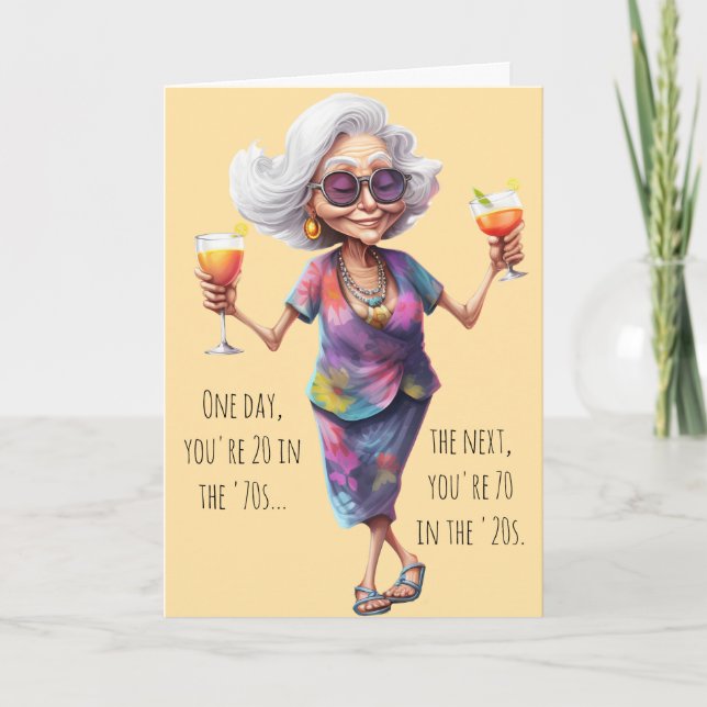 Funny 70th Birthday Card for Women (Front)