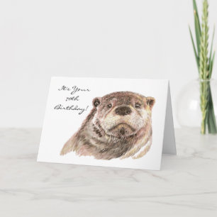 Funny 70th Birthday Cute Otter Nature, Wildlife Card