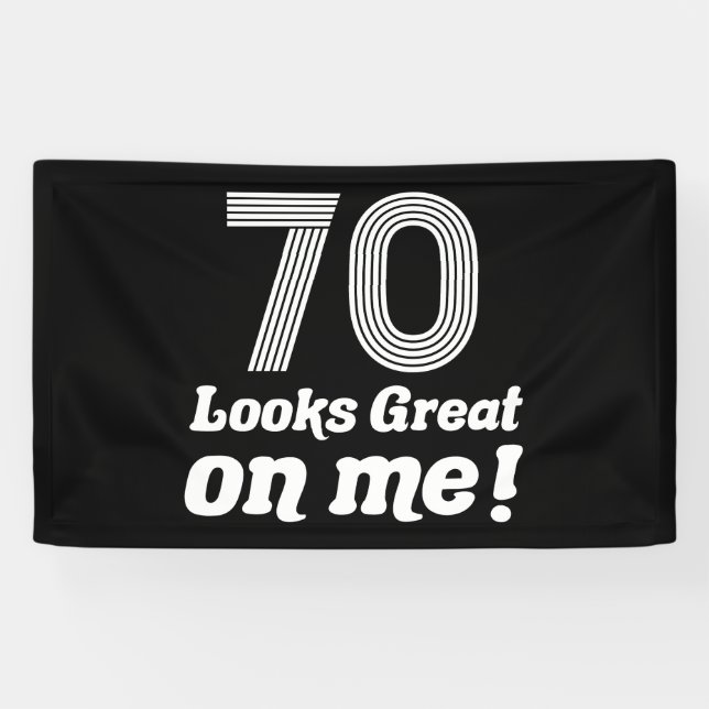Funny 70th Birthday For Her Banner (Horizontal)