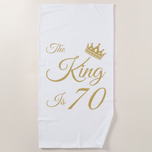 Funny 70th Birthday For Men Beach Towel