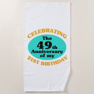 Funny 70th Birthday Gag Gift Beach Towel
