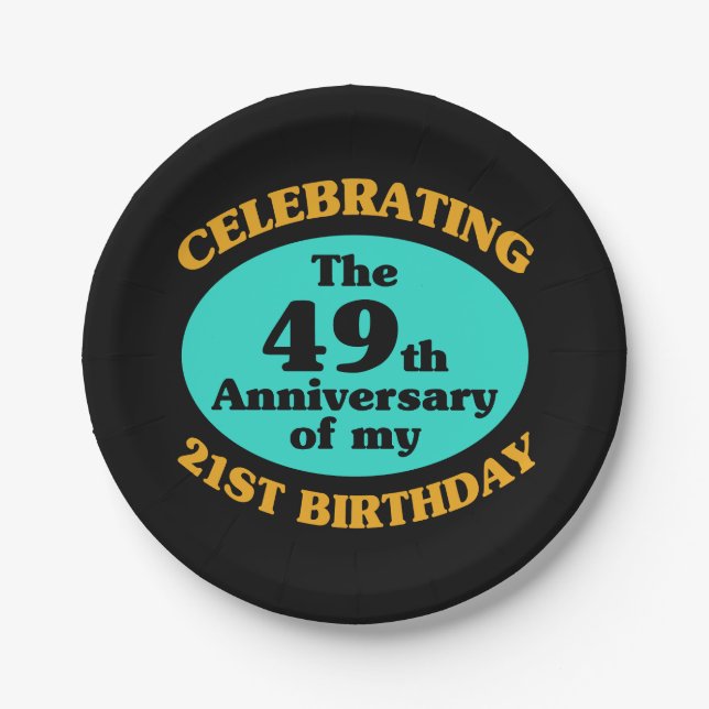 Funny 70th Birthday Gag Gift Paper Plate (Front)