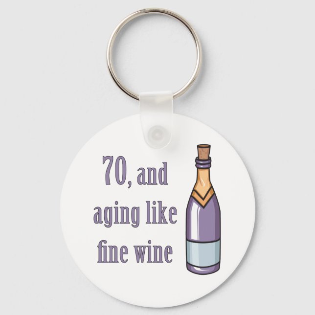 Funny 70th Birthday Gift Ideas Key Ring (Front)