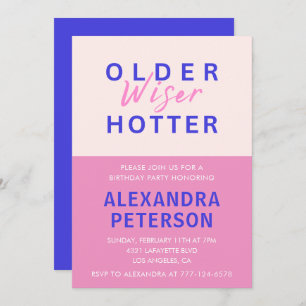Funny 70th birthday invitations Older Wiser