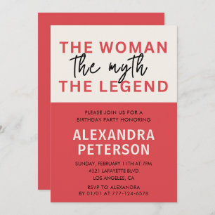 Funny 70th birthday invitations Woman Myth Legend