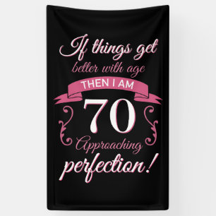 Funny 70th Birthday 'Perfection' Banner