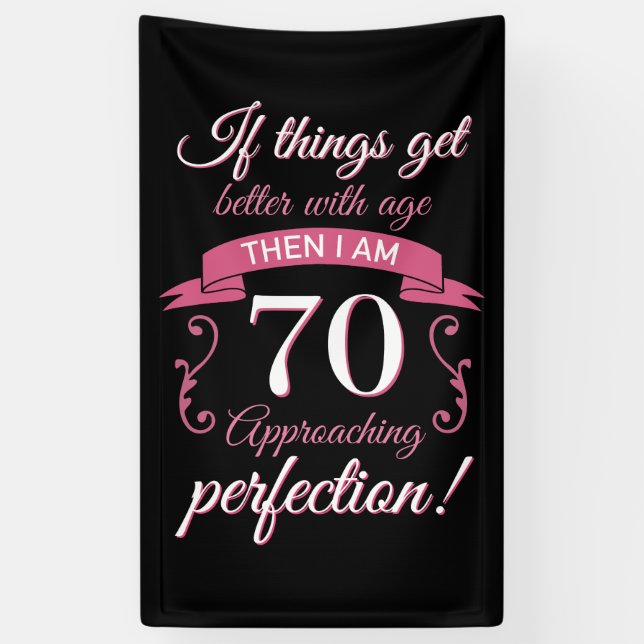 Funny 70th Birthday 'Perfection' Banner (Vertical)