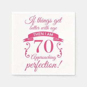 Funny 70th Birthday 'Perfection' Napkin