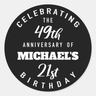 Funny 70th Birthday Personalised Classic Round Sticker