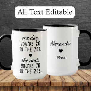 Funny 70th Birthday Personalised Mug - Age Humour