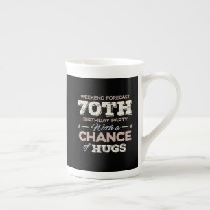Funny 70th birthday sayings bone china mug