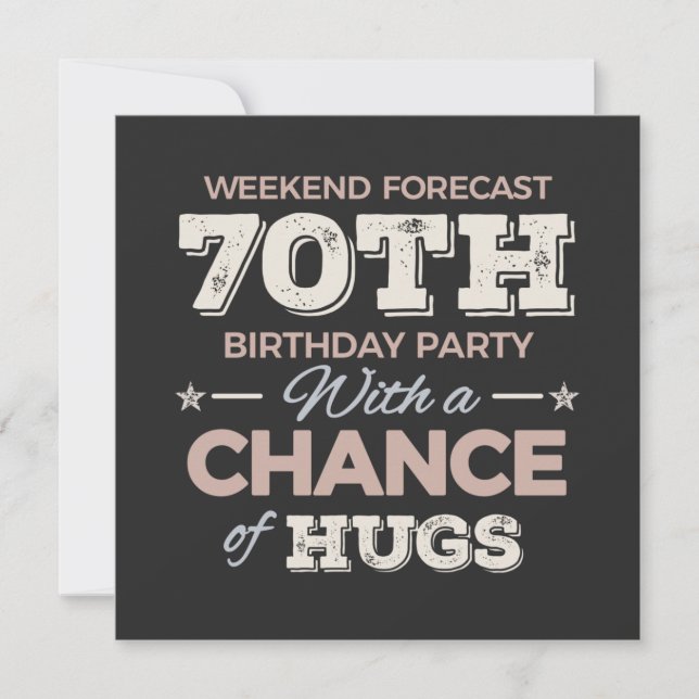Funny 70th birthday sayings invitation (Front)