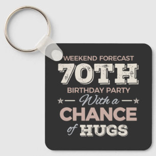 Funny 70th birthday sayings key ring
