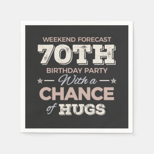 Funny 70th birthday sayings napkin
