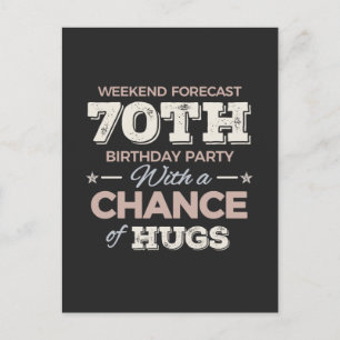 Funny 70th birthday sayings postcard