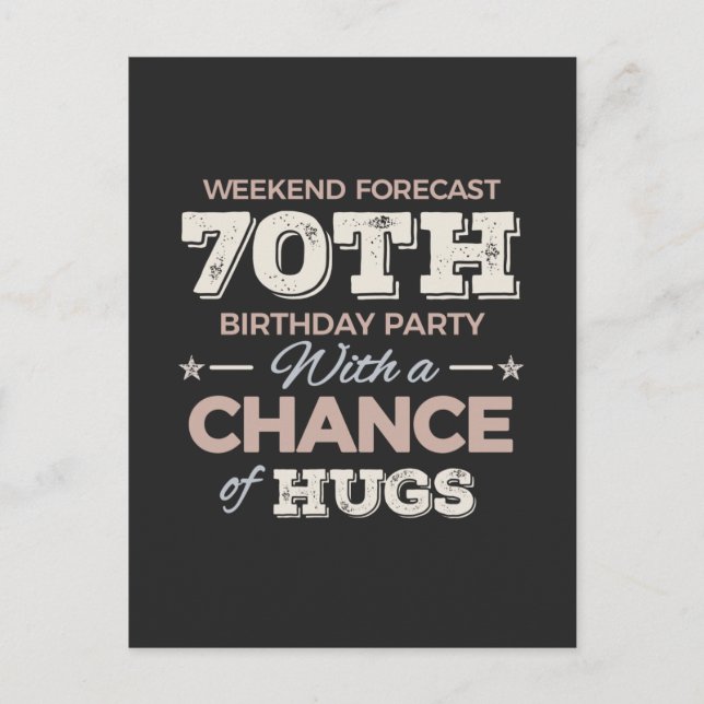 Funny 70th birthday sayings postcard (Front)