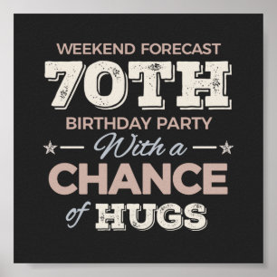 Funny 70th birthday sayings poster