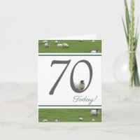 Funny 70th birthday sheep card